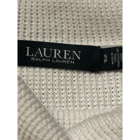 Lauren By Ralph Lauren White Waffle Knit Cowl Neck  Sweater - Picture 10 of 11